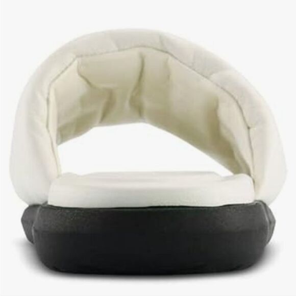 New Marc Fisher LTD Yessy white puffy flip flip slides sandals leather size 7 - Picture 2 of 4